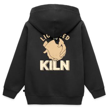 Four en céramique Cermaicist Pot de four en argile céramique - Sweat Premium à capuche zippé enfant bio - noir - Dos - AI Model Kid Male (0cm)