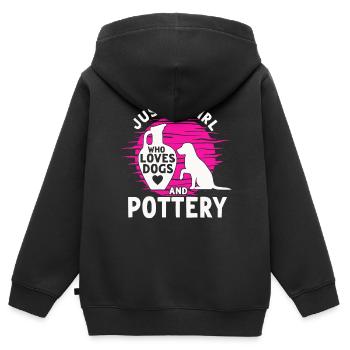 Four en céramique Cermaicist Pot de four en argile céramique - Sweat Premium à capuche zippé enfant bio - noir - Dos - AI Model Kid Male (0cm)