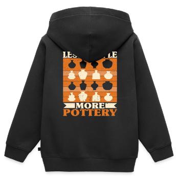 Four en céramique Cermaicist Pot de four en argile céramique - Sweat Premium à capuche zippé enfant bio - noir - Dos - AI Model Kid Male (0cm)