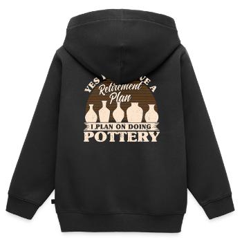 Four en céramique Cermaicist Pot de four en argile céramique - Sweat Premium à capuche zippé enfant bio - noir - Dos - AI Model Kid Male (0cm)