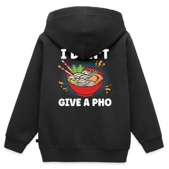 Ich gebe einem Pho keine vietnamesischen Nudeln asiatisches Essen - Kinder Premium Organic Zip Hoodie - Schwarz - Hinten - AI Model Kid Male (0cm)