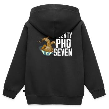 Zwanzig Pho Sieben vietnamesische Nudeln Asiatisches Essen - Kinder Premium Organic Zip Hoodie - Schwarz - Hinten - AI Model Kid Male (0cm)