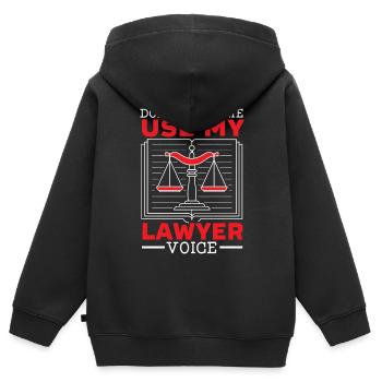 Zwingen Sie mich nicht, meine Stimme zu benutzen Anwalt Anwalt Anwalt - Kinder Premium Organic Zip Hoodie - Schwarz - Hinten - AI Model Kid Male (0cm)