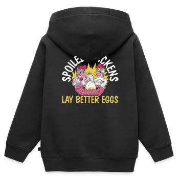 Hühnerzüchter Hühnerflüsterer Nutztier - Kinder Premium Organic Zip Hoodie - Schwarz - Hinten - AI Model Kid Male (0cm)