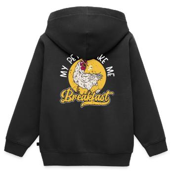 Hühnerzüchter Hühnerflüsterer Nutztier - Kinder Premium Organic Zip Hoodie - Schwarz - Hinten - AI Model Kid Male (0cm)