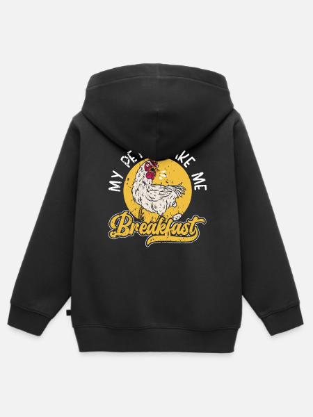 Hühnerzüchter Hühnerflüsterer Nutztier - Kinder Premium Organic Zip Hoodie - Schwarz