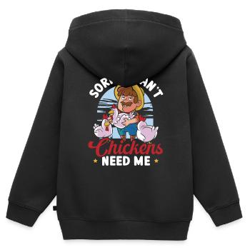 Hühnerzüchter Hühnerflüsterer Nutztier - Kinder Premium Organic Zip Hoodie - Schwarz - Hinten - AI Model Kid Male (0cm)