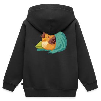 Hühnerzüchter Hühnerflüsterer Nutztier - Kinder Premium Organic Zip Hoodie - Schwarz - Hinten - AI Model Kid Male (0cm)