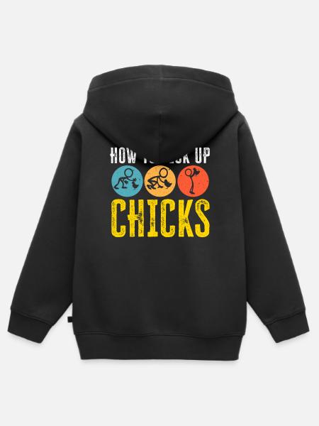 Hühnerbauer Hühnerflüsterer Bauernhoftier - Kinder Premium Organic Zip Hoodie - Schwarz