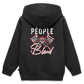 Je fais saigner les gens tatoueur tatoueur - Sweat Premium à capuche zippé enfant bio - noir - Dos - AI Model Kid Male (0cm)