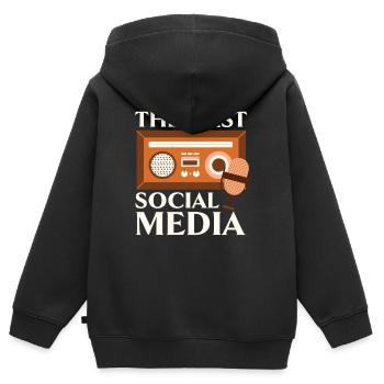Der erste Social Media-Funker Amateurfunk - Kinder Premium Organic Zip Hoodie - Schwarz - Hinten - AI Model Kid Male (0cm)