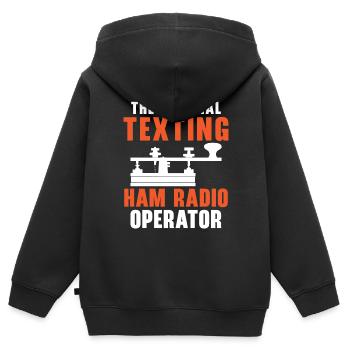 Der originale schreibende Funkamateur Ham Radio Op - Kinder Premium Organic Zip Hoodie - Schwarz - Hinten - AI Model Kid Male (0cm)