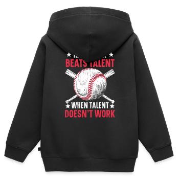 Le travail acharné bat le talent quand le talent ne fonctionne pas - Sweat Premium à capuche zippé enfant bio - noir - Dos - AI Model Kid Male (0cm)