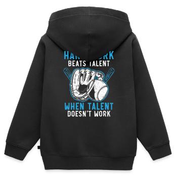 Le travail acharné bat le talent quand le talent ne fonctionne pas - Sweat Premium à capuche zippé enfant bio - noir - Dos - AI Model Kid Male (0cm)