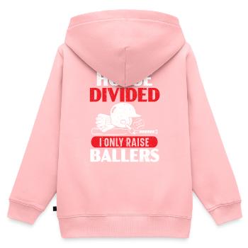 Haus geteilt Ich erziehe nur Ballers Baseball-Liebhaber - Kinder Premium Organic Zip Hoodie - Rosa - Hinten - AI Model Kid Female (0cm)