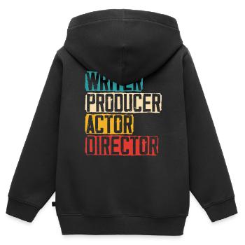 Drehbuchautor Produzent Schauspieler Regisseur Künstler Schauspielerin - Kinder Premium Organic Zip Hoodie - Schwarz - Hinten - AI Model Kid Male (0cm)