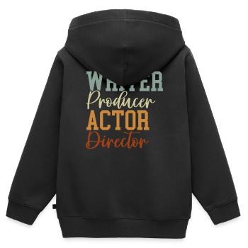 Drehbuchautor Produzent Schauspieler Regisseur Künstler Schauspielerin - Kinder Premium Organic Zip Hoodie - Schwarz - Hinten - AI Model Kid Male (0cm)
