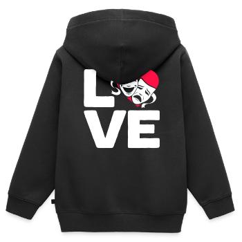 Répétition de théâtre Artiste Actrice Actrice - Sweat Premium à capuche zippé enfant bio - noir - Dos - AI Model Kid Male (0cm)