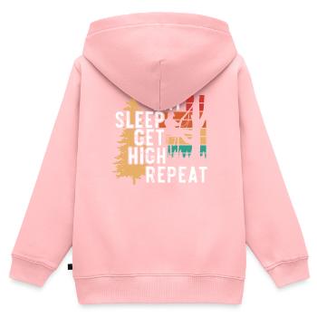 Manger dormir Se défoncer Répéter l’arboriculture A - Sweat Premium à capuche zippé enfant bio - rose - Dos - AI Model Kid Female (0cm)