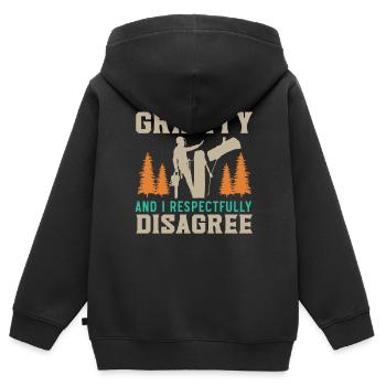 Gravity et moi sommes respectueusement en désaccord Arbo - Sweat Premium à capuche zippé enfant bio - noir - Dos - AI Model Kid Male (0cm)