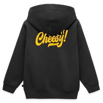 Take It Cheesy Food Lover Foodie Cheese Eater - Kids Premium Organic Zip-up Hoodie - black - Back - AI Model Kid Male (0cm)