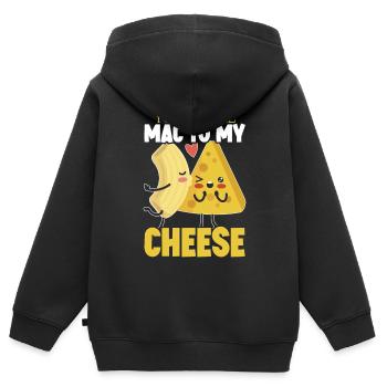 You're The Mac To My Cheese Eater Cheesy Food - Kids Premium Organic Zip-up Hoodie - black - Back - AI Model Kid Male (0cm)