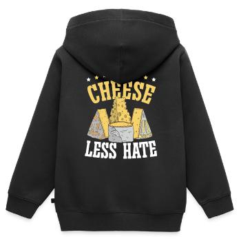 More Cheese Less Hate Cheesy Food Lover Foodie - Kids Premium Organic Zip-up Hoodie - black - Back - AI Model Kid Male (0cm)