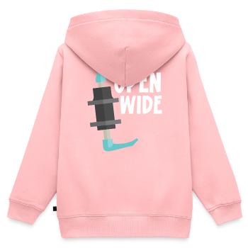 Open Wide Krankenschwester Anästhesie Anästhesist - Kinder Premium Organic Zip Hoodie - Rosa - Hinten - AI Model Kid Female (0cm)