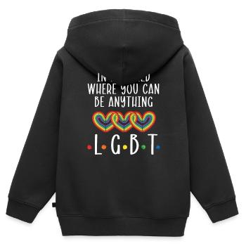 Gay Rights Rainbow Pride LGBTQ Gay Pride Parade - Kinder Premium Organic Zip Hoodie - Schwarz - Hinten - AI Model Kid Male (0cm)