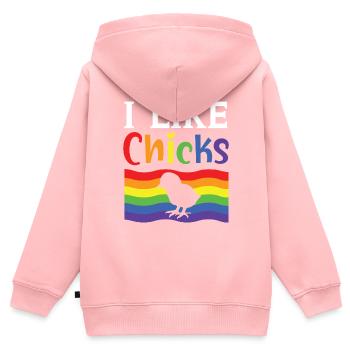 Gay Rights Rainbow Pride LGBTQ Gay Pride Parade - Kinder Premium Organic Zip Hoodie - Rosa - Hinten - AI Model Kid Female (0cm)