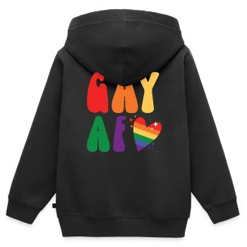 Gay Rights Rainbow Pride LGBTQ Gay Pride Parade - Kinder Premium Organic Zip Hoodie - Schwarz - Hinten - AI Model Kid Male (0cm)