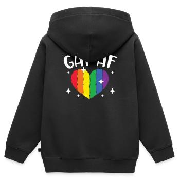 Gay Rights Rainbow Pride LGBTQ Gay Pride Parade - Kinder Premium Organic Zip Hoodie - Schwarz - Hinten - AI Model Kid Male (0cm)