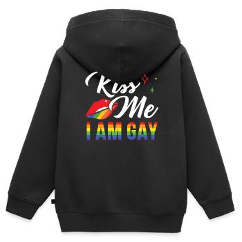 Gay Rights Rainbow Pride LGBTQ Gay Pride Parade - Kinder Premium Organic Zip Hoodie - Schwarz - Hinten - AI Model Kid Male (0cm)