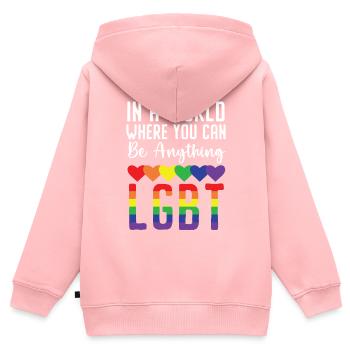 Gay Rights Rainbow Pride LGBTQ Gay Pride Parade - Kinder Premium Organic Zip Hoodie - Rosa - Hinten - AI Model Kid Female (0cm)