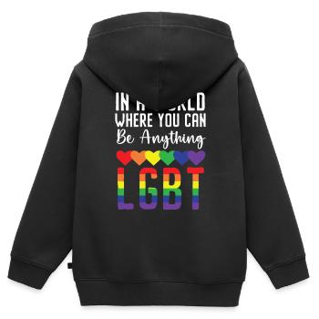 Gay Rights Rainbow Pride LGBTQ Gay Pride Parade - Kinder Premium Organic Zip Hoodie - Schwarz - Hinten - AI Model Kid Male (0cm)