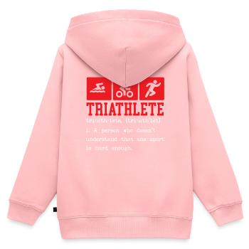 Triathlon Athlet Triathlet Schwimmen Radlauf - Kinder Premium Organic Zip Hoodie - Rosa - Hinten - AI Model Kid Female (0cm)
