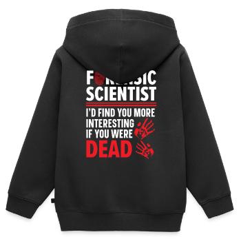 Forensische Wissenschaftler finden Sie interessant - Kinder Premium Organic Zip Hoodie - Schwarz - Hinten - AI Model Kid Male (0cm)