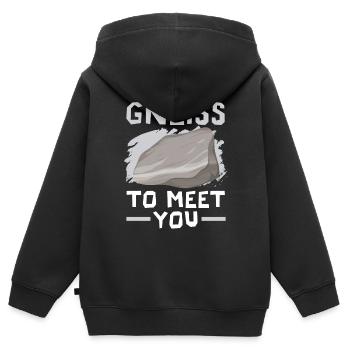 Gneis zum Kennenlernen Geologie Steinsammeln - Kinder Premium Organic Zip Hoodie - Schwarz - Hinten - AI Model Kid Male (0cm)