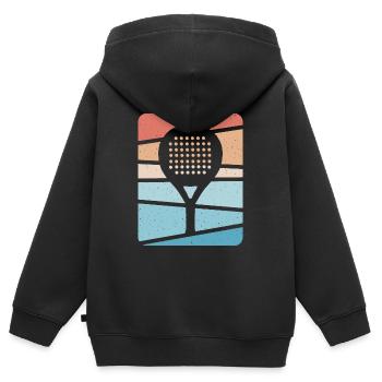 Padeltennis Padelschläger Padelspieler Padel - Kinder Premium Organic Zip Hoodie - Schwarz - Hinten - AI Model Kid Male (0cm)