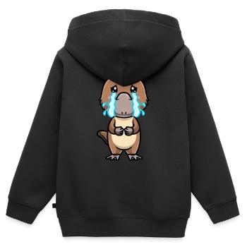 Émoticône ornithorynque de Kawaii - Sweat Premium à capuche zippé enfant bio - noir - Dos - AI Model Kid Male (0cm)