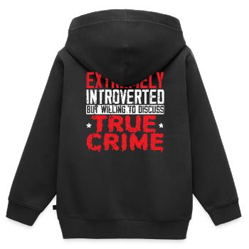 True Crime Podcast Mystery True Crime Documentary - Kids Premium Organic Zip-up Hoodie - black - Back - AI Model Kid Male (0cm)