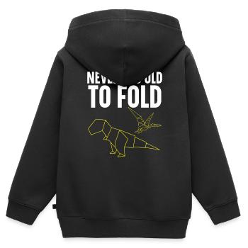 Jamais trop vieux pour plier l’art du papier Art japonais - Sweat Premium à capuche zippé enfant bio - noir - Dos - AI Model Kid Male (0cm)