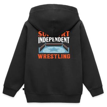 Wrestling Fan Wrestler Wrestle Grappling Wrestling - Sweat Premium à capuche zippé enfant bio - noir - Dos - AI Model Kid Male (0cm)