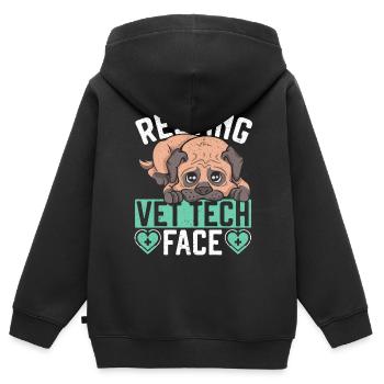 Tierflüsterer, Tierarzt, Tierarzt, Tierarzt - Kinder Premium Organic Zip Hoodie - Schwarz - Hinten - AI Model Kid Male (0cm)