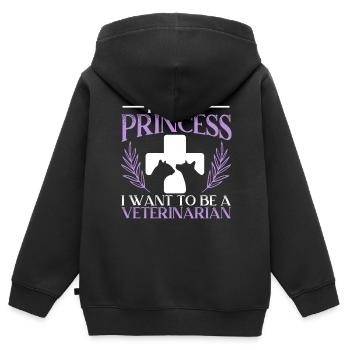 Tierflüsterer, Tierarzt, Tierarzt, Tierarzt - Kinder Premium Organic Zip Hoodie - Schwarz - Hinten - AI Model Kid Male (0cm)