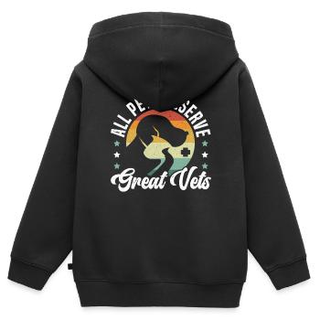 Tierflüsterer, Tierarzt, Tierarzt, Tierarzt - Kinder Premium Organic Zip Hoodie - Schwarz - Hinten - AI Model Kid Male (0cm)
