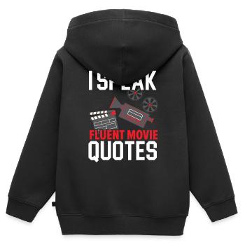 Ich spreche fließend Film Zitate Film Film Kino - Kinder Premium Organic Zip Hoodie - Schwarz - Hinten - AI Model Kid Male (0cm)