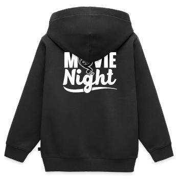 Soirée cinéma Critique de cinéma Marathon Cinéma - Sweat Premium à capuche zippé enfant bio - noir - Dos - AI Model Kid Male (0cm)