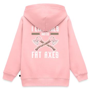 Axt werfen Beil Werfer Axt Wurf Holzfäller - Kinder Premium Organic Zip Hoodie - Rosa - Hinten - AI Model Kid Female (0cm)