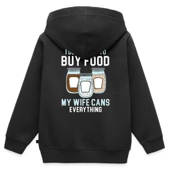 Ich muss keine Lebensmittel kaufen Meine Frau kons - Kinder Premium Organic Zip Hoodie - Schwarz - Hinten - AI Model Kid Male (0cm)